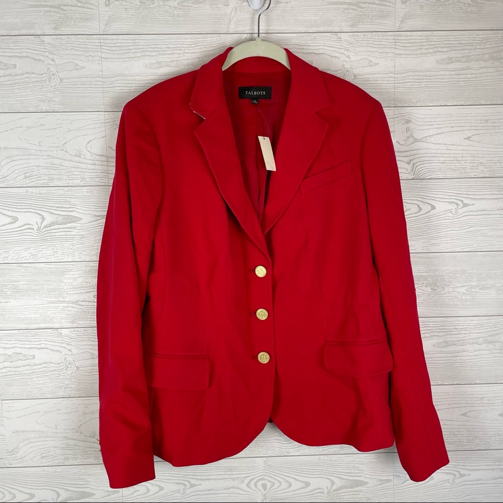 Talbots Red Blazer Size 16 NWT